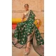 Green Georgette Zari Woven Work Party Wear Saree - 10690195493