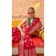 Red Georgette Zari Woven Work Party Wear Saree - 10690195494