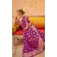 Purple Georgette Zari Woven Work Party Wear Saree - 10690195496