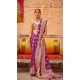 Purple Georgette Zari Woven Work Party Wear Saree - 10690195496