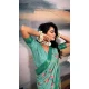 Cotton Silk Printed Casual Wear Saree In Teal Blue - 10691195500
