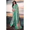 Cotton Silk Printed Casual Wear Plus Size Saree In Teal Blue - 10691195500