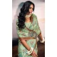 Cotton Silk Printed Casual Wear Saree In Mint Green - 10691195501