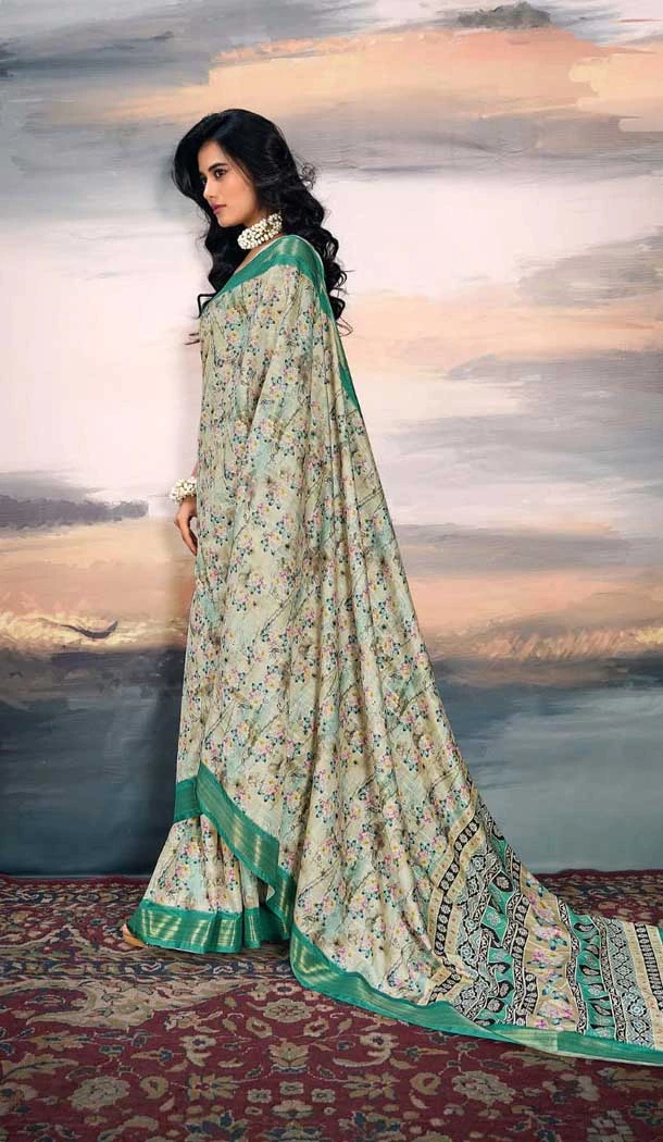 Multi Color Cotton Silk Printed Casual Wear Saree - 10691195502