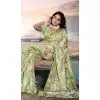 Cotton Silk Printed Casual Wear Plus Size Saree In Green - 10691195503