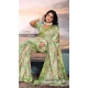 Cotton Silk Printed Casual Wear Saree In Green - 10691195503