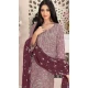 Fox Georgette Embroidered Pakistani Style Salwar Suit In Mauve - 10694195515