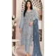Fox Georgette Embroidered Pakistani Style Salwar Suit In Sky Blue - 10694195519