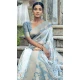 Organza Digital Printed Traditional Wear Saree In Sky Blue - 10738195769