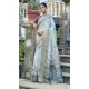 Organza Digital Printed Traditional Wear Saree In Sky Blue - 10738195769