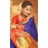 Paithani Weaving Work Traditional Wear Plus Size Saree In Navy Blue - 10742195793