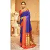 Paithani Weaving Work Traditional Wear Plus Size Saree In Navy Blue - 10742195793