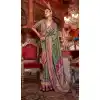 Green Super VB Silk Printed Party Wear Plus Size Saree - 10743195798