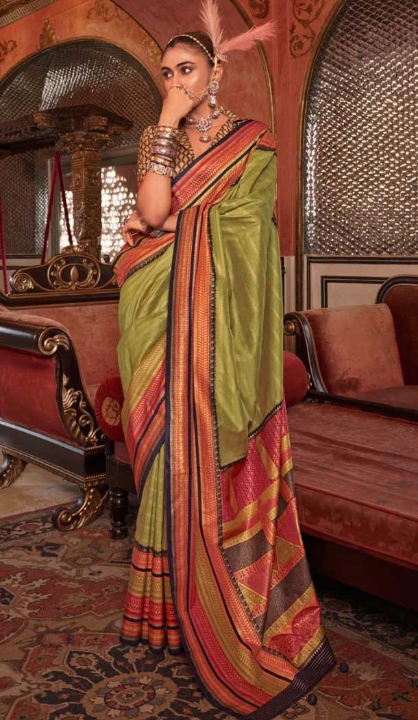 Multi Color Super VB Silk Printed Party Wear Saree - 10743195799