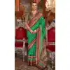 Super VB Silk Printed Party Wear Plus Size Saree In Green - 10743195801
