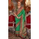 Super VB Silk Printed Party Wear Saree In Green - 10743195801