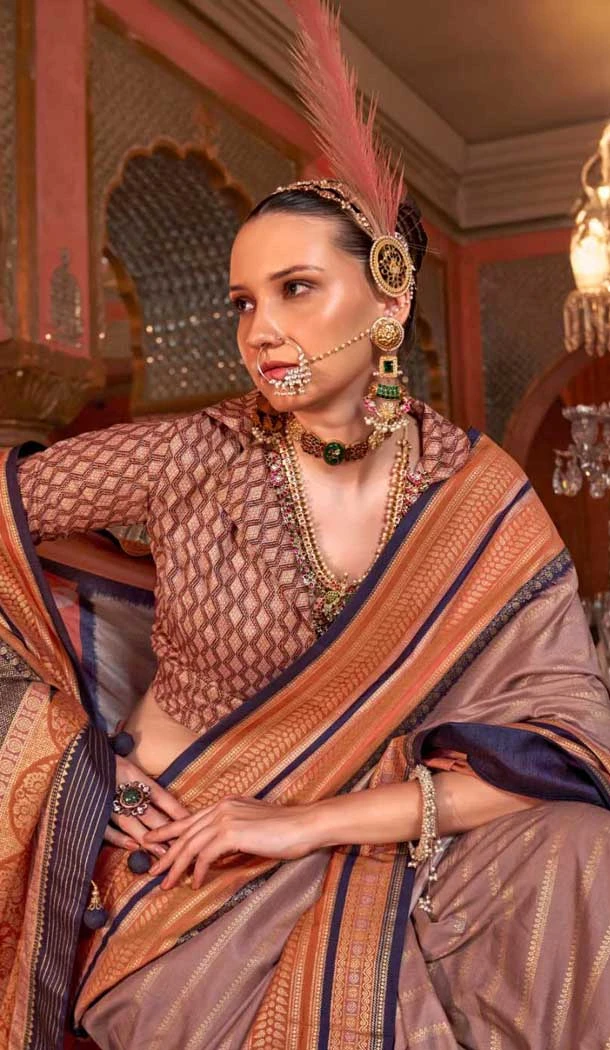 Light Pink Super VB Silk Printed Party Wear Saree - 10743195802