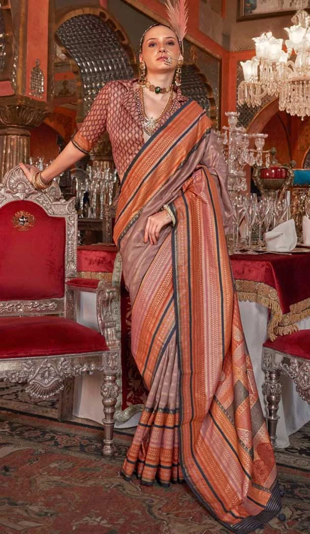 Light Pink Super VB Silk Printed Party Wear Saree - 10743195802