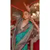 Firozi Blue Super VB Silk Printed Party Wear Plus Size Saree - 10743195803