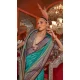 Firozi Blue Super VB Silk Printed Party Wear Saree - 10743195803