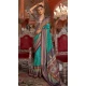 Firozi Blue Super VB Silk Printed Party Wear Saree - 10743195803