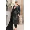 Black Fox Georgette Embroidered Pakistani Plus Size Salwar Suit - 10751195939