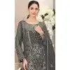 Light Grey Fox Georgette Embroidered Pakistani Plus Size Salwar Suit - 10751195940