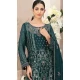Teal Blue Fox Georgette Embroidered Pakistani Salwar Suit - 10751195941