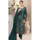 Teal Blue Fox Georgette Embroidered Pakistani Salwar Suit - 10751195941