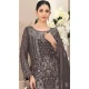 Dark Beige Fox Georgette Embroidered Pakistani Salwar Suit - 10751195942