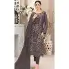 Dark Beige Fox Georgette Embroidered Pakistani Plus Size Salwar Suit - 10751195942