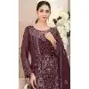 Maroon Fox Georgette Embroidered Pakistani Plus Size Salwar Suit - 10751195943