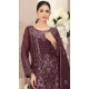 Maroon Fox Georgette Embroidered Pakistani Salwar Suit - 10751195943