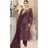 Maroon Fox Georgette Embroidered Pakistani Plus Size Salwar Suit - 10751195943