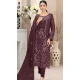 Maroon Fox Georgette Embroidered Pakistani Salwar Suit - 10751195943