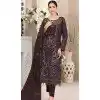 Brown Fox Georgette Embroidered Pakistani Plus Size Salwar Suit - 10751195944