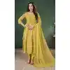 Georgette Resham Work Party Wear Plus Size Salwar Kameez In Yellow - 10760195979