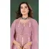 Georgette Resham Work Party Wear Plus Size Salwar Kameez In Pink - 10760195980