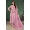 Georgette Resham Work Party Wear Plus Size Salwar Kameez In Pink - 10760195980