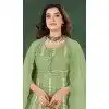 Georgette Resham Work Party Wear Plus Size Salwar Kameez In Green - 10760195981