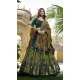 Tussar Silk Bandhani Print Work Party Wear Lehenga Choli In Dark Green - 10793196160