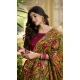 Tussar Silk Bandhani Print Work Party Wear Lehenga Choli In Maroon - 10793196163