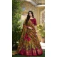Tussar Silk Bandhani Print Work Party Wear Lehenga Choli In Maroon - 10793196163