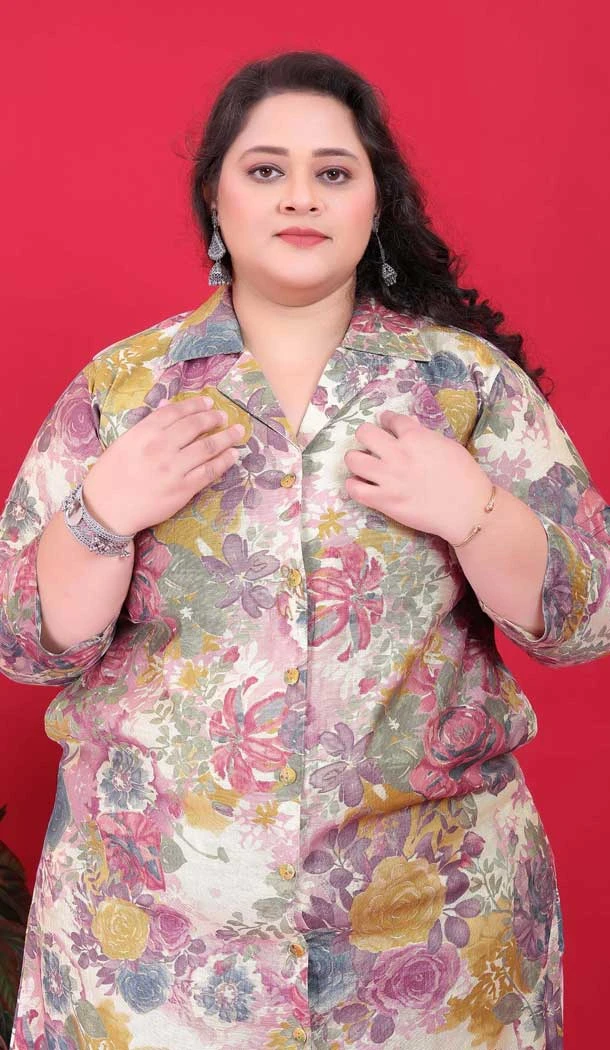 Premium Vertical Printed Festival Wear Readymade Kurta With Bottom In Multi Color - 10773196038