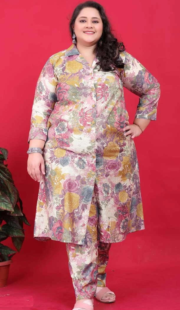 Premium Vertical Printed Festival Wear Readymade Kurta With Bottom In Multi Color - 10773196038