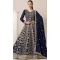 Faux Georgette Sequins Work Anarkali Style Salwar Suit In Navy Blue - 10779196072