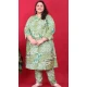 Premium Vertical Printed Festival Wear Readymade Kurta With Bottom In Pista Green - 10780196075