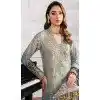 Grey Georgette Embroidered Pakistani Style Palazzo Plus Size Salwar Suit - 10797196190