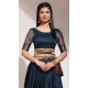 Lichi Silk Thread Work Traditional Wear Lehenga Choli In Teal Blue - 10625195110