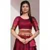 Lichi Silk Thread Work Traditional Wear Plus Size Lehenga Choli In Maroon - 10625195111